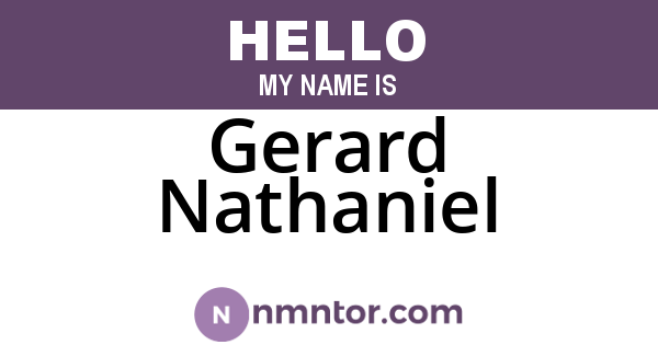 Gerard Nathaniel