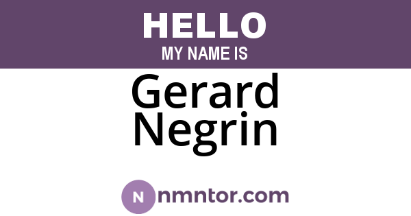 Gerard Negrin