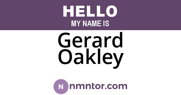 Gerard Oakley