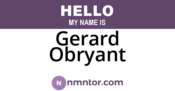 Gerard Obryant