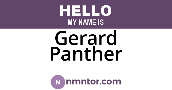 Gerard Panther