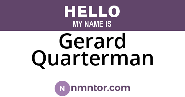 Gerard Quarterman
