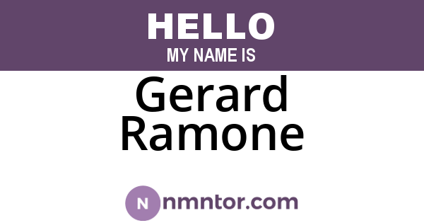 Gerard Ramone