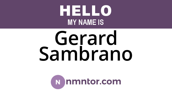 Gerard Sambrano