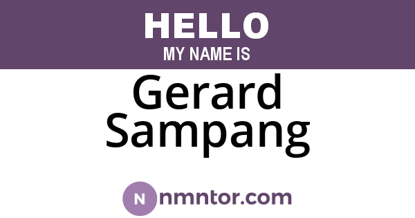 Gerard Sampang