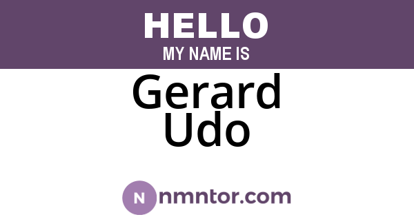 Gerard Udo