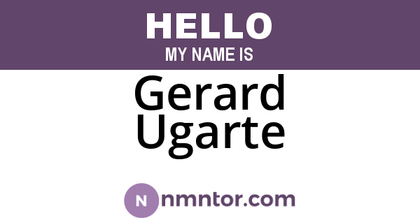 Gerard Ugarte