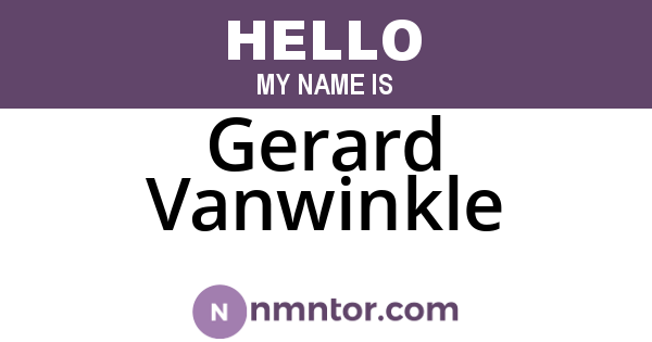 Gerard Vanwinkle