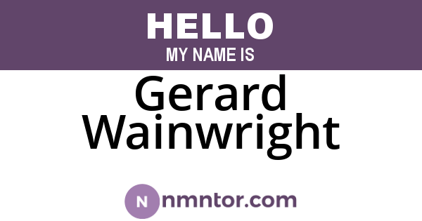 Gerard Wainwright