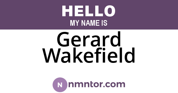 Gerard Wakefield
