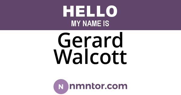 Gerard Walcott