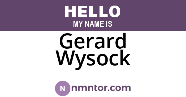 Gerard Wysock