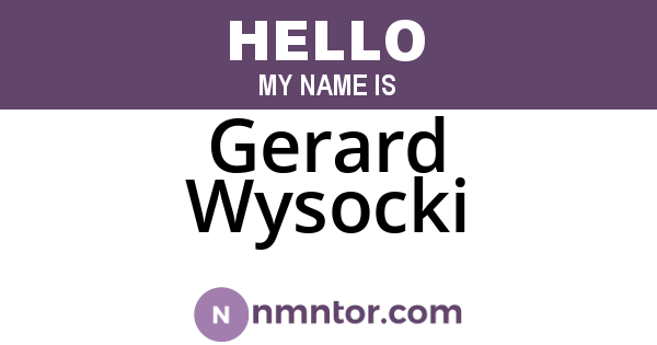 Gerard Wysocki