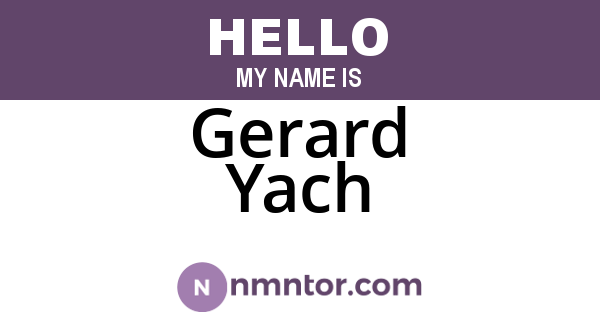 Gerard Yach