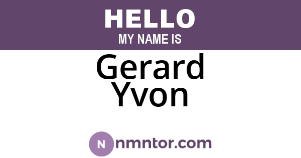 Gerard Yvon