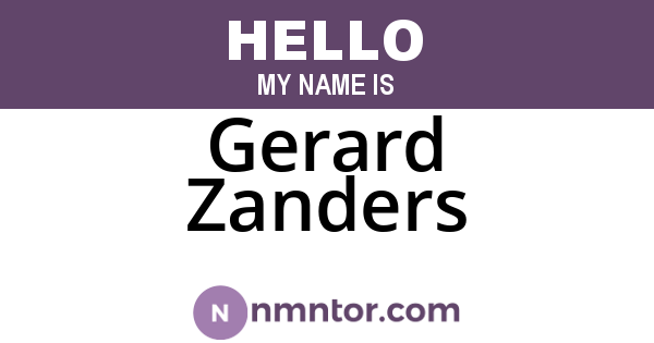 Gerard Zanders