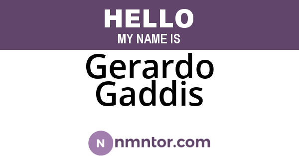 Gerardo Gaddis