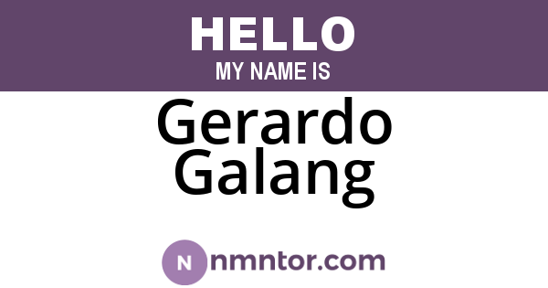 Gerardo Galang