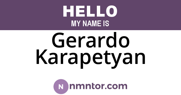 Gerardo Karapetyan