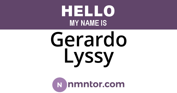 Gerardo Lyssy