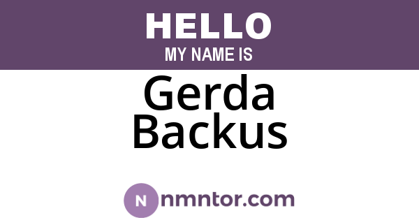 Gerda Backus