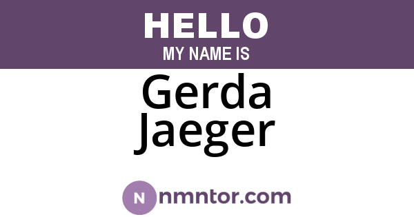 Gerda Jaeger