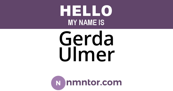 Gerda Ulmer