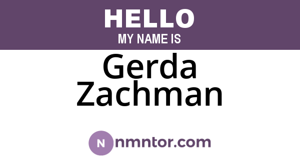 Gerda Zachman