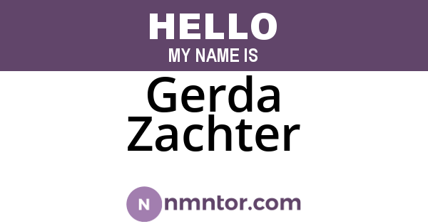 Gerda Zachter