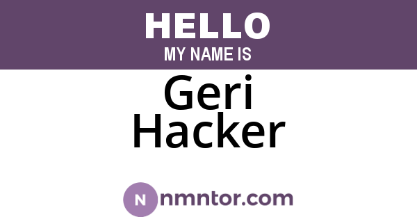 Geri Hacker