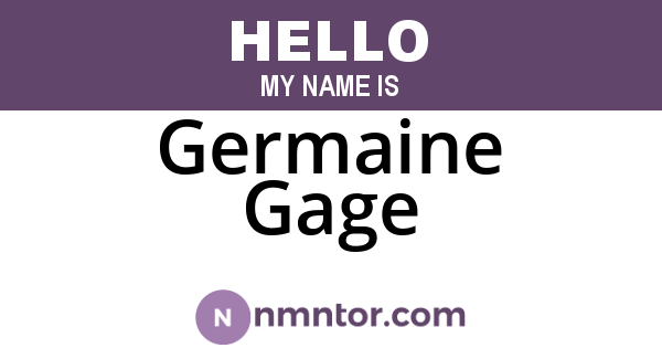 Germaine Gage