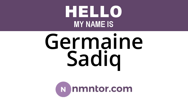 Germaine Sadiq