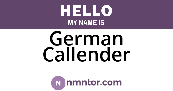 German Callender