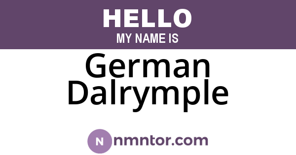 German Dalrymple
