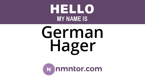 German Hager