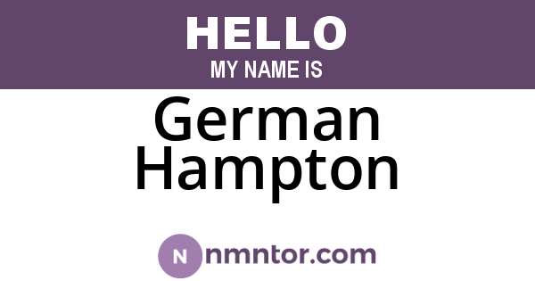 German Hampton
