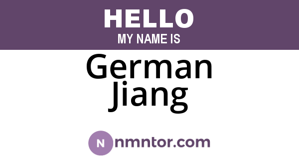 German Jiang