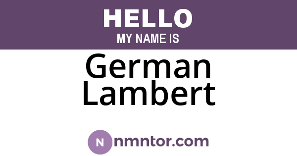 German Lambert