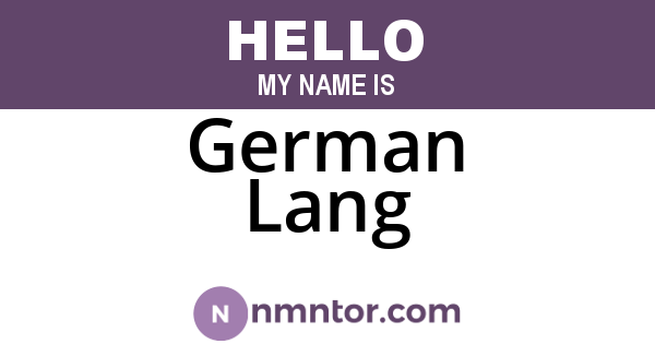 German Lang