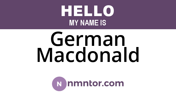 German Macdonald