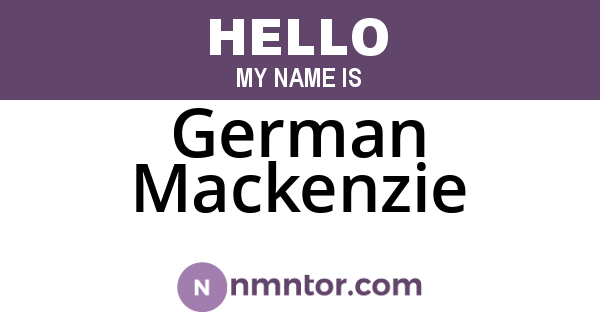 German Mackenzie