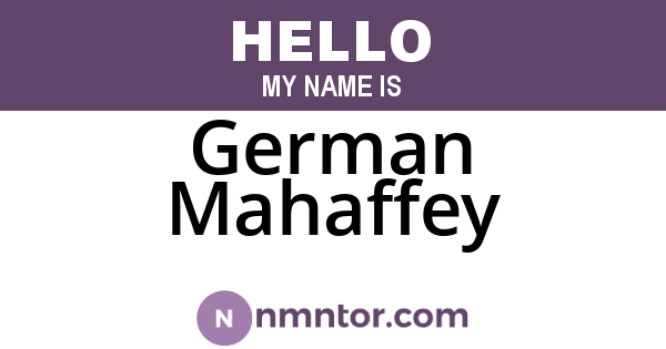 German Mahaffey