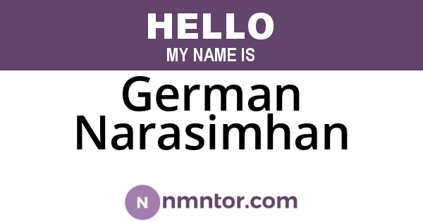 German Narasimhan