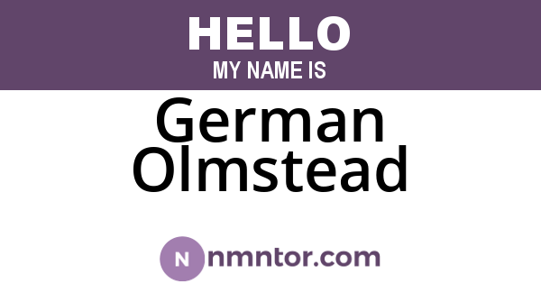 German Olmstead