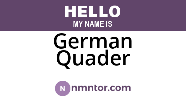 German Quader