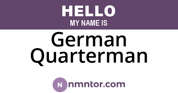 German Quarterman