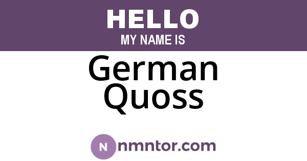 German Quoss