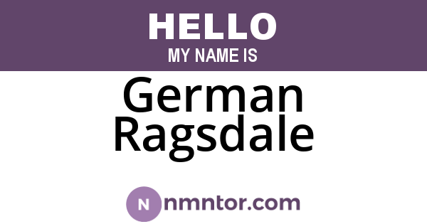 German Ragsdale