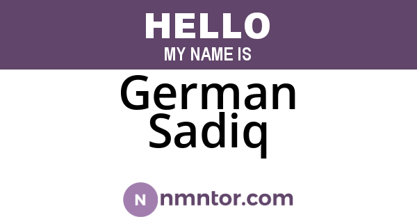 German Sadiq