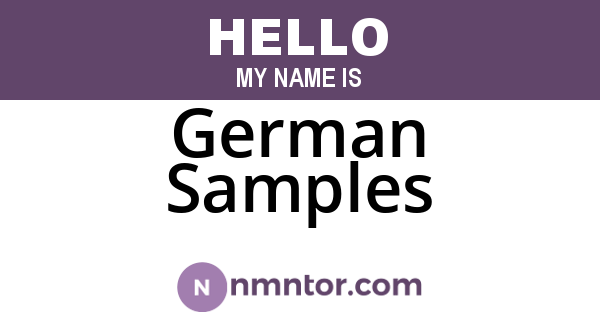 German Samples